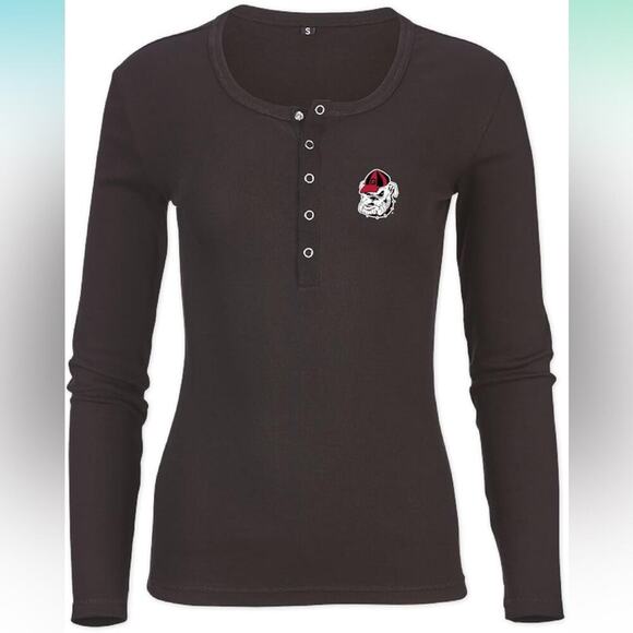 boxercraft Women's NCAA Georgia Bulldogs Logo Harper Henley NWT Size M - Picture 1 of 5